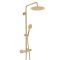 Colonne de douche thermostatique moderne – Avec pommeau rond et douchette – Or satiné – Ayanna