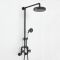 Colonne de douche industrielle mécanique - Pommeau de douche et douchette – Noir – Zandra