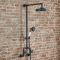 Colonne de douche industrielle mécanique - Pommeau de douche et douchette – Noir – Zandra