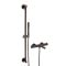 Kit de douche thermostatique avec bec verseur et douchette sur rampe – Nickel Noir – Otto