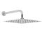 Kit de douche thermostatique avec mitigeur avec inverseur, pommeau mural et douchette – 2 fonctions – Chromé – Kubix