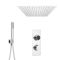 Kit de douche digitale thermostatique avec pommeau encastré et douchette – 2 fonctions – Chromé - Narus