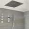 Douche Digitale Thermostatique 3 fonctions - Pommeau Plafonnier 50x50cm - Douchette & 4 jets Hydromassants - Narus