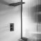 Pomme de douche encastrée ronde - 50 cm - Noir - Nero