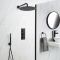 Pommeau de douche rond noir 30cm - Nox