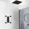 Kit de douche thermostatique avec pommeau encastrable et buses hydromassantes – Noir mat – 2 fonctions – Preto