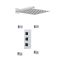 Kit de douche thermostatique – Pommeau carré 30 cm - Buses hydromassantes – Chromé - Kubix