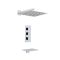Kit de douche thermostatique - Pommeau carré 30 cm – Bec verseur baignoire – Chromé - Kubix