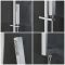 Kit de douche thermostatique - Pommeau plat fixe – Kit douchette sur rampe – Chromé - Kubix