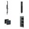 Kit de douche thermostatique avec buses hydromassantes et kit douchette sur rampe – Noir mat – 2 fonctions – Preto