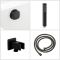 Kit bain douche thermostatique avec inverseur, pommeau encastrable, kit douchette et vidage remplissage baignoire – Noir mat – 3 fonctions – Preto