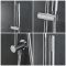 Kit de douche thermostatique – Pommeau plat fixe – Kit douchette sur rampe – Chromé - Como