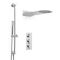Kit de douche thermostatique – Pommeau plat fixe – Kit douchette sur rampe – Chromé - Como