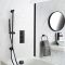 Kit de douche thermostatique avec mitigeur, kit vidage-remplissage et kit douchette sur rampe – Noir – Nox
