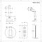 Kit de douche thermostatique à 2 fonctions - Pommeau de douche Ø20 cm, bras plafonnier et kit douchette – Chromé et noir - Elizabeth
