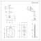 Kit de douche thermostatique à 2 fonctions - Pommeau de douche Ø20 cm, bras plafonnier et kit douchette – Chromé et blanc - Elizabeth