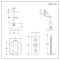 Kit de douche thermostatique à 2 fonctions - Pommeau de douche Ø20 cm, bras plafonnier et kit douchette – Chromé et blanc - Elizabeth