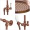 Colonne de douche rétro – 3 fonctions – Avec mitigeur thermostatique exposé, bec verseur, pommeau & douchette – Cuivre satiné – Elizabeth