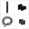 Kit de douche thermostatique avec inverseur, pommeau encastrable, kit douchette et buses hydromassantes – Noir mat – 3 fonctions – Preto
