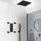 Kit de douche thermostatique avec inverseur, pommeau encastrable, kit douchette et buses hydromassantes – Noir mat – 3 fonctions – Preto