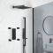 Mitigeur de douche thermostatique carré avec inverseur – Noir – Triple fonctions - Preto