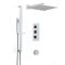 Kit de douche thermostatique avec inverseur – Pommeau de 30 cm – Kit douchette sur rampe – Remplissage et vidage baignoire – Chromé - Kubix