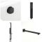 Kit bain douche thermostatique avec inverseur, pommeau de douche, kit douchette sur rampe et vidage remplissage baignoire – Noir mat – 3 fonctions – Preto