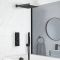 Kit bain douche thermostatique avec inverseur, pommeau de douche, kit douchette et vidage remplissage baignoire – Noir mat – 3 fonctions – Preto