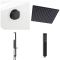 Kit bain douche thermostatique avec inverseur, pommeau encastrable, kit douchette sur rampe et vidage remplissage baignoire – Noir mat – 3 fonctions – Preto