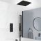Kit bain douche thermostatique avec inverseur, pommeau encastrable, kit douchette sur rampe et vidage remplissage baignoire – Noir mat – 3 fonctions – Preto