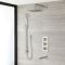Mitigeur Thermostatique Douche - Pommeau 20 x 20 cm - Kit douchette & Bec verseur - Nickel brossé - Harting