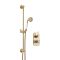 Kit de douche thermostatique – 1 fonction – Douchette sur rampe – Or satiné – Elizabeth