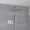 Mitigeur de douche thermostatique avec inverseur avec douchette et pommeau de douche – 2 fonctions – Kubix