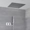 Kit de douche encastrable - Pommeau plafonnier 40 x 40 cm & douchette sur clip - Kubix