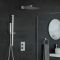 Kit de douche thermostatique avec inverseur - Pommeau carré 30 cm – Kit douchette sur rampe – Chromé - Kubix