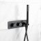 Mitigeur de douche thermostatique avec inverseur – Douchette – 2 fonctions - Noir - Nox