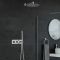 Kit de douche thermostatique avec mitigeur avec inverseur, pommeau mural et douchette – 2 fonctions – Chromé – Como