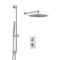 Kit de douche thermostatique avec inverseur – Pommeau rond Ø 30 cm – Kit douchette sur rampe – Chromé - Como
