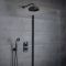 Kit de douche thermostatique avec inverseur, pommeau et kit douchette rétro – Double fonctions – Noir - Elizabeth