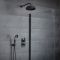 Kit de douche thermostatique avec inverseur, pommeau et kit douchette rétro – Double fonctions – Noir - Elizabeth