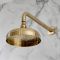 Kit de douche thermostatique rétro – 2 fonctions - Pommeau rond Ø 20.5 cm et douchette – Or satiné – Elizabeth