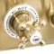 Kit de douche thermostatique rétro – 2 fonctions – Avec inverseur, douchette, bec verseur baignoire – Or satiné – Elizabeth