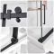Porte de douche coulissante sans cadre – Noir – Choix de tailles et paroi de retour - Nox