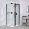 Porte de douche coulissante sans cadre – Noir – Choix de tailles et paroi de retour - Nox