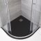 Receveur de douche à effet texturé quart de cercle – Anthracite – 90 cm - Rockwell