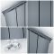 Radiateur design vertical - 160 cm x 37,5 cm - Anthracite - Aluminium - Raccordement central - Aurora