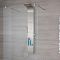 Colonne de douche thermostatique exposée avec étagère, grand pommeau cascade, douchette et buse hydromassante – Chromé – Vista