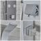 Colonne de douche moderne avec pommeau, douchette et jets – Argent mat – Alston