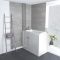 Baignoire sabot avec assise à porte - 121 x 66 cm – Choix de pare-baignoire – Option d’angle gauche ou droit - Merso