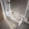 Baignoire douche rectangulaire - 170 cm x 75 cm - Pare-baignoire noir - Sandford
